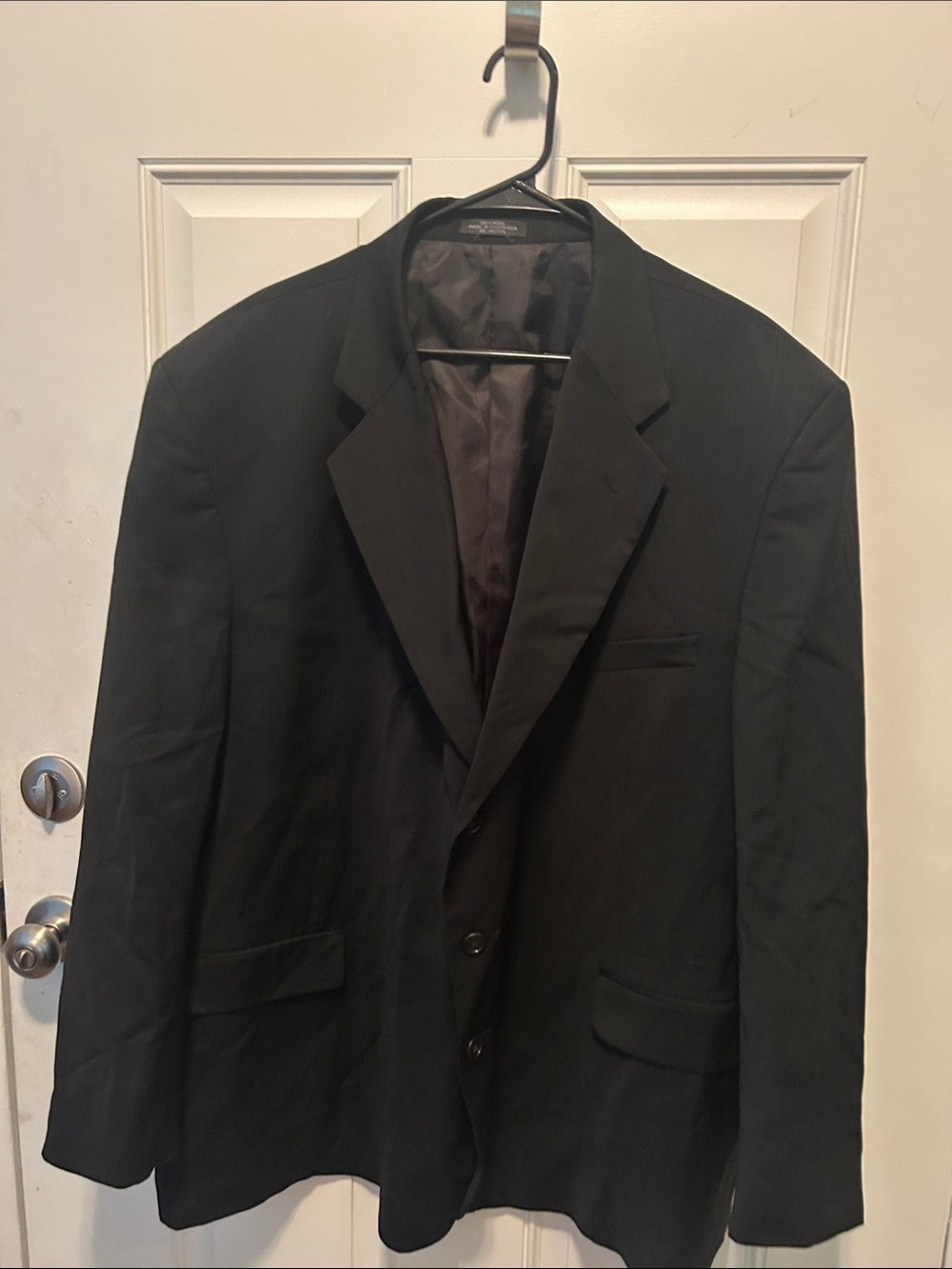 Classic Men's Black Two-Button Blazer 24 inch underarm to underarm, , sleeve 24
